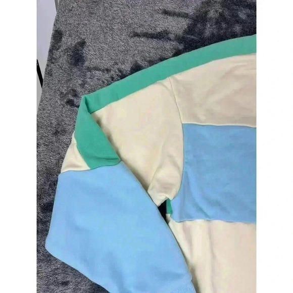 Lorna Jane Oversized Racer Sweatshirt Colorblock Women's L Green Blue Pullover - Picture 10 of 11